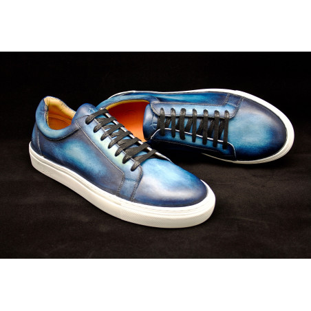 Sneaker LOUNGE patine "Bleu Japan"