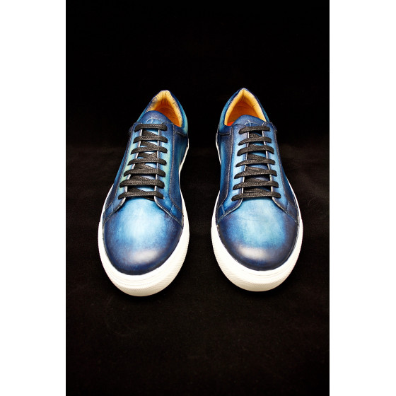 Sneaker LOUNGE patine "Bleu Océan"